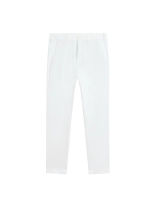 Хлопковые брюки приталенного кроя из смесовой ткани- Заказать в России