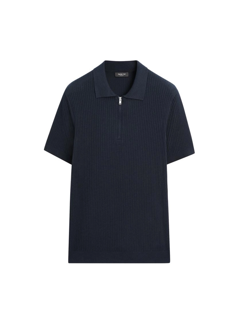 Свитер-поло с коротким рукавом и застежкой-молнией