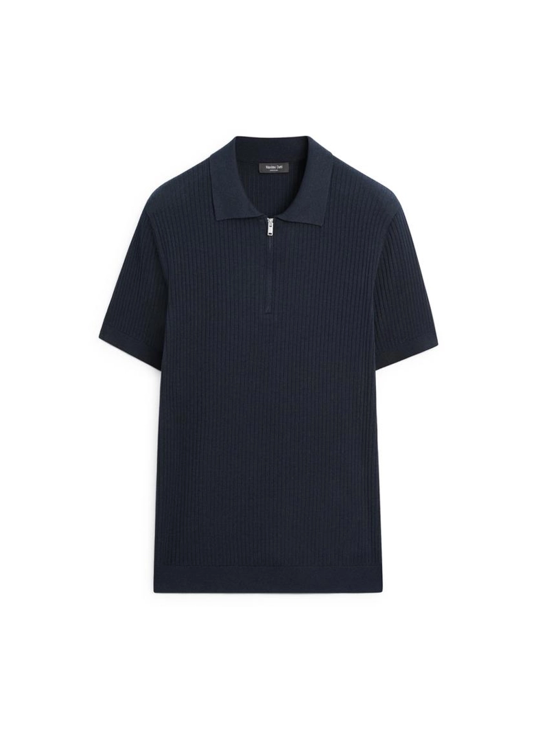 Свитер-поло с коротким рукавом и застежкой-молнией