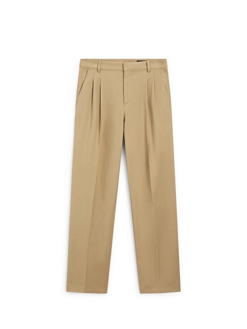 Брюки прямого кроя с защипами