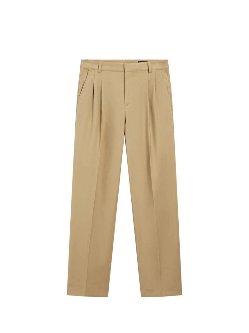 Брюки прямого кроя с защипами