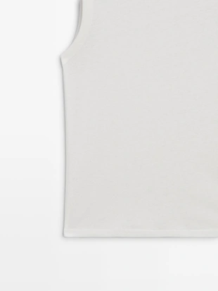 Рукаво́й льня́ной футбо́лка без руко́в- Заказать в России