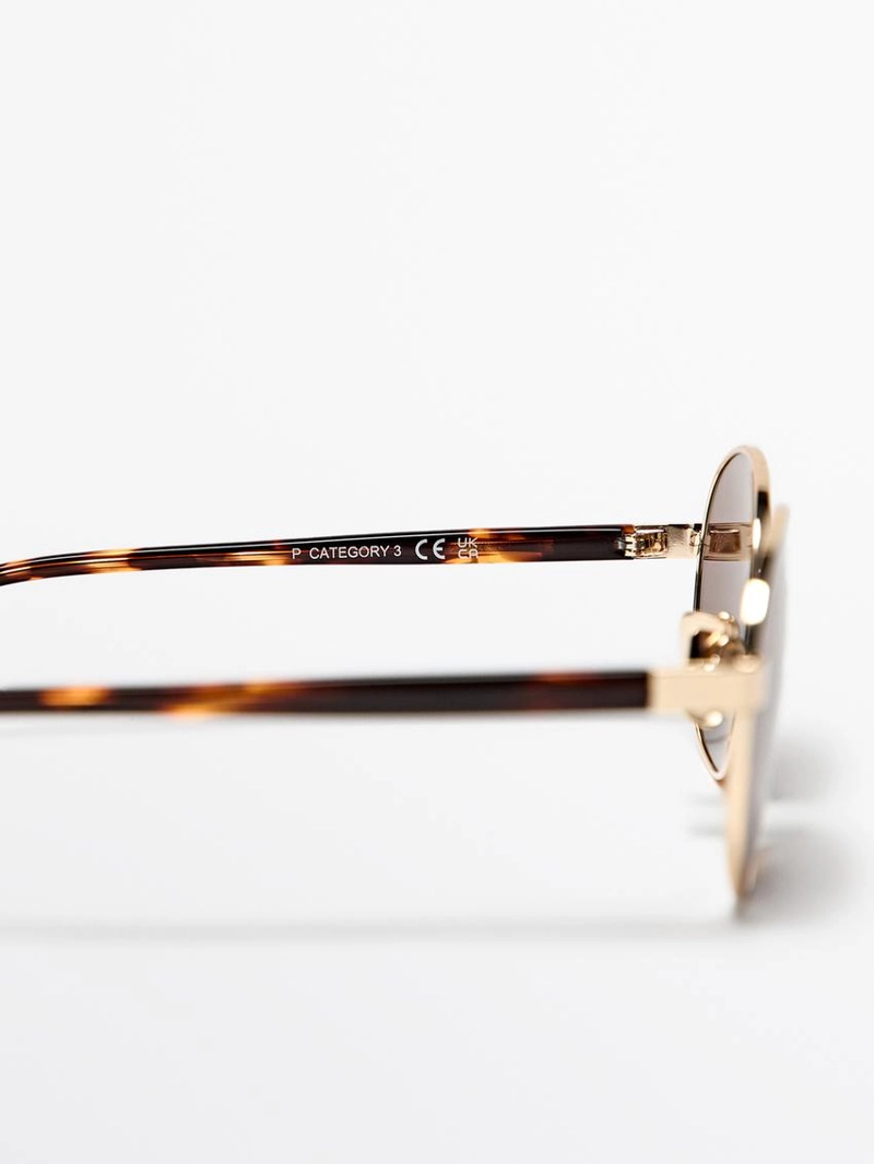 Солнечные очки с круглой оправой под пантеру из металла