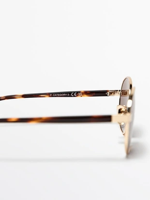 Солнечные очки с круглой оправой под пантеру из металла- Заказать в России