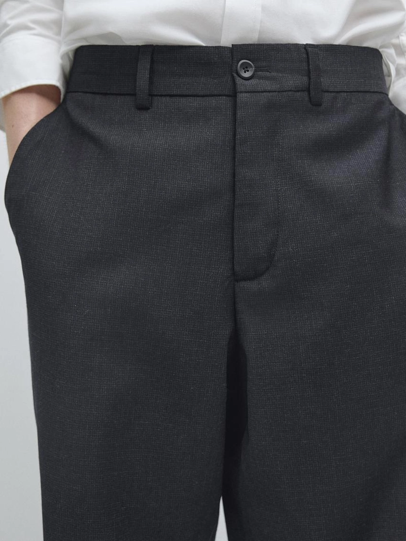 Брюки из шерсти в клетку