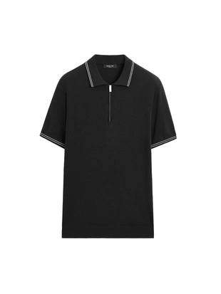 Вязанный свитер с воротником-поло и деталями- Заказать в России