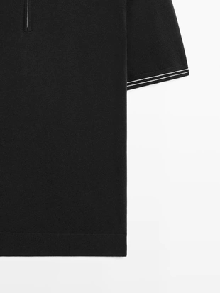 Вязанный свитер с воротником-поло и деталями- Заказать в России