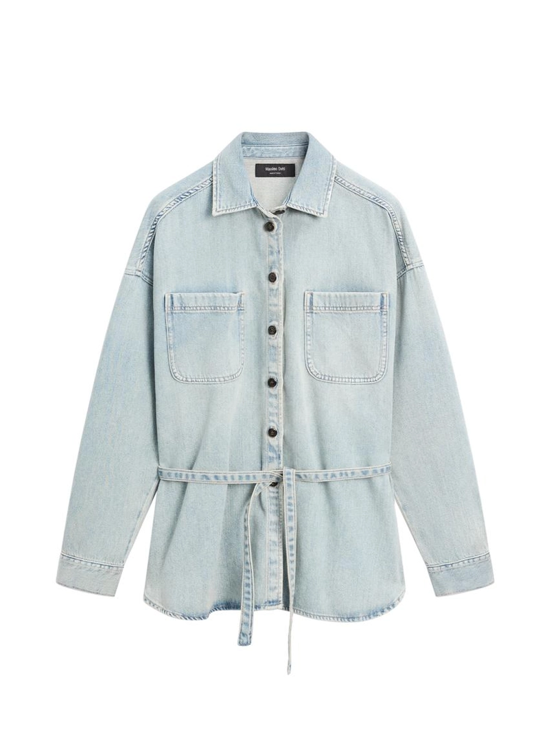 Рубашка oversize из денима с карманами