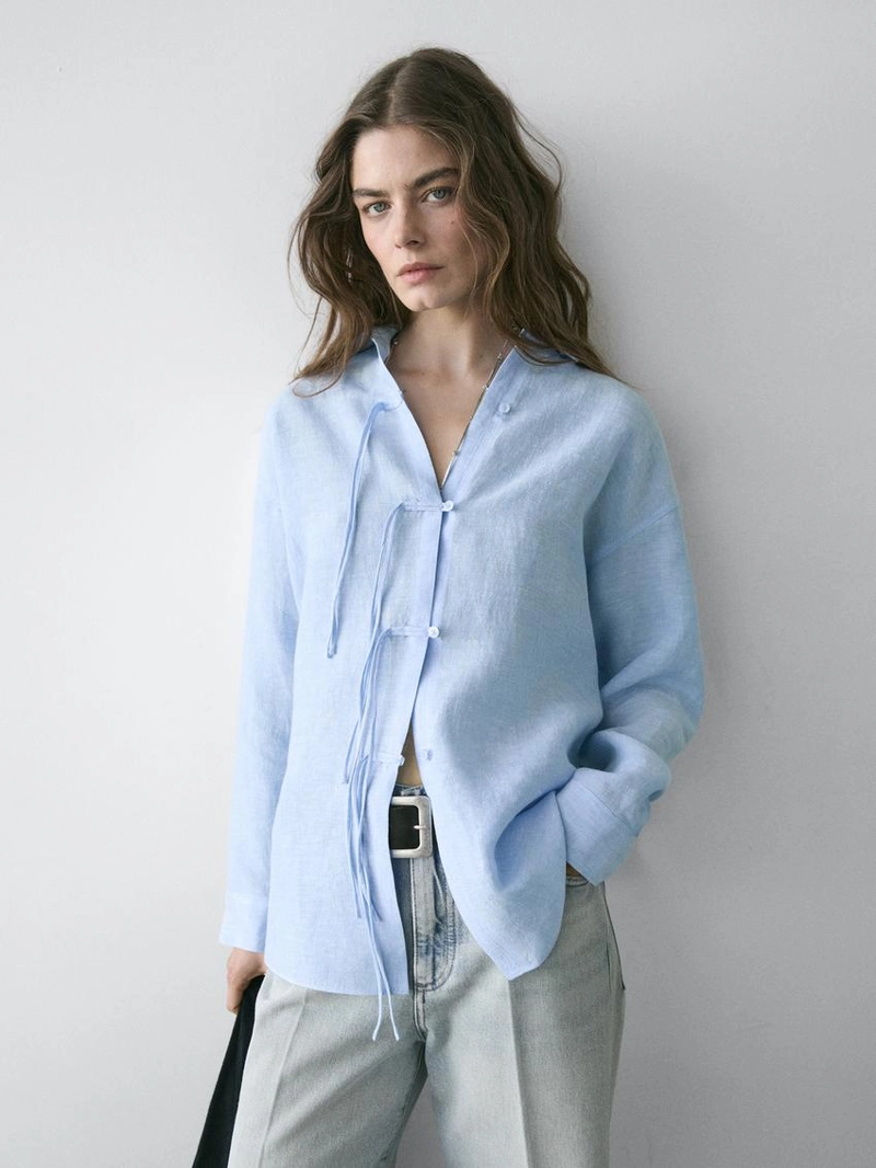 Рубашка из 100% льна flowing