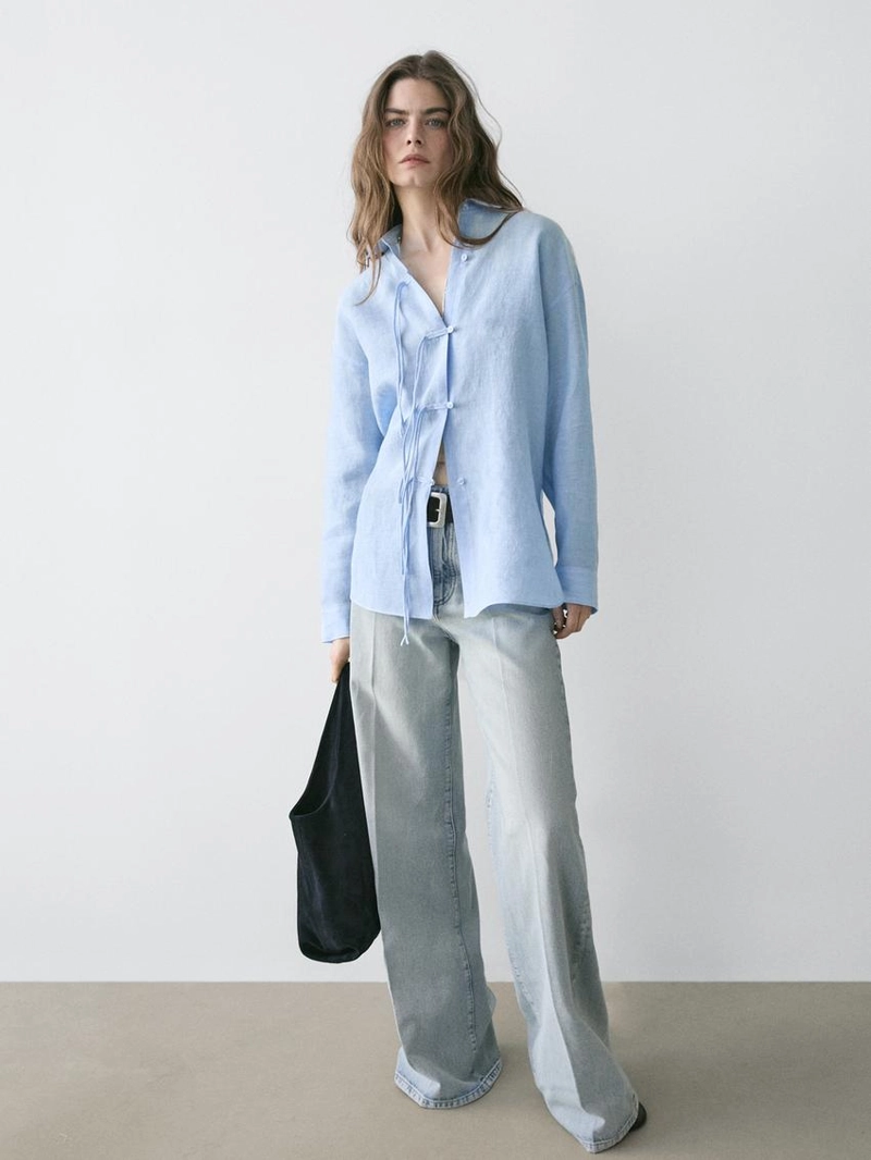 Рубашка из 100% льна flowing