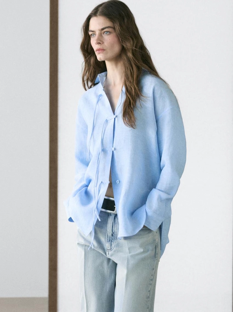 Рубашка из 100% льна flowing