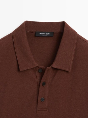 Поло из микротекстурированного хлопкового трикотажа- Заказать в России