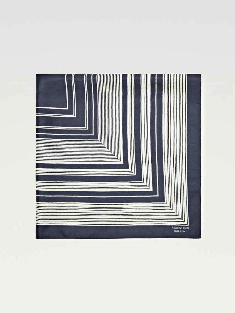 100% шелковый полосатый шарф