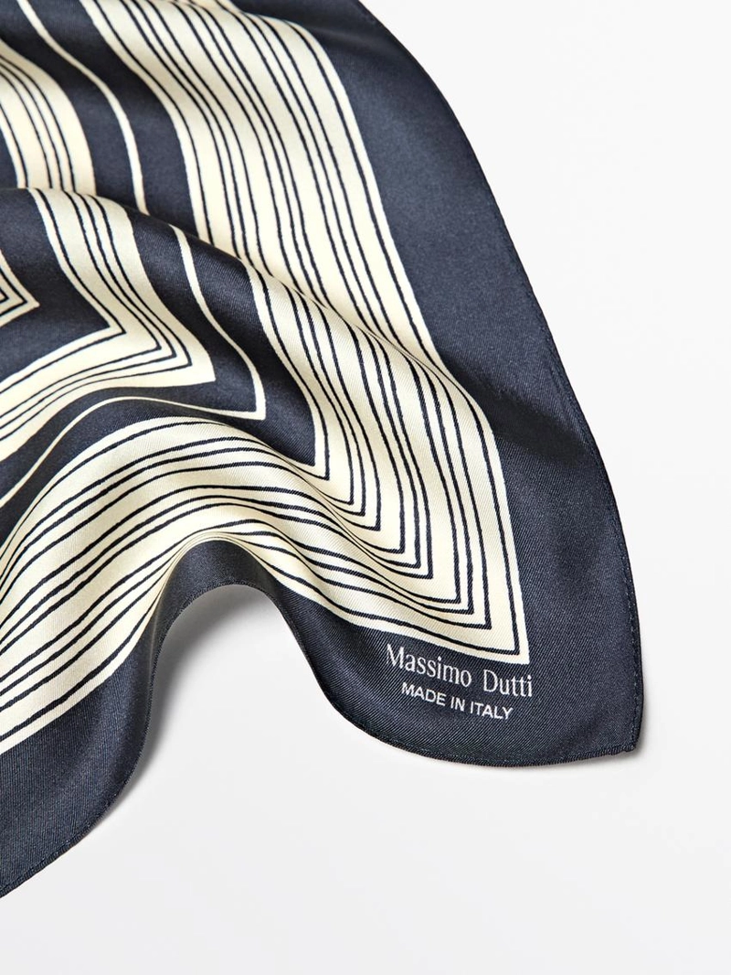 100% шелковый полосатый шарф