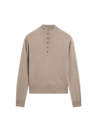 Свитер с маком высокий горловиной на пуговицах- Заказать в России