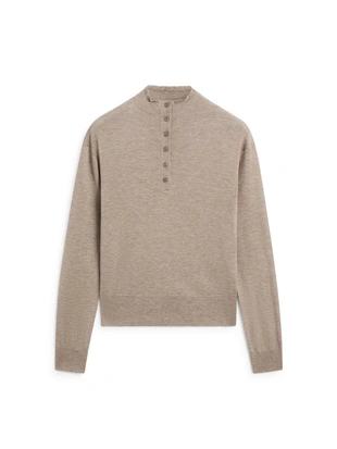 Свитер с маком высокий горловиной на пуговицах- Заказать в России