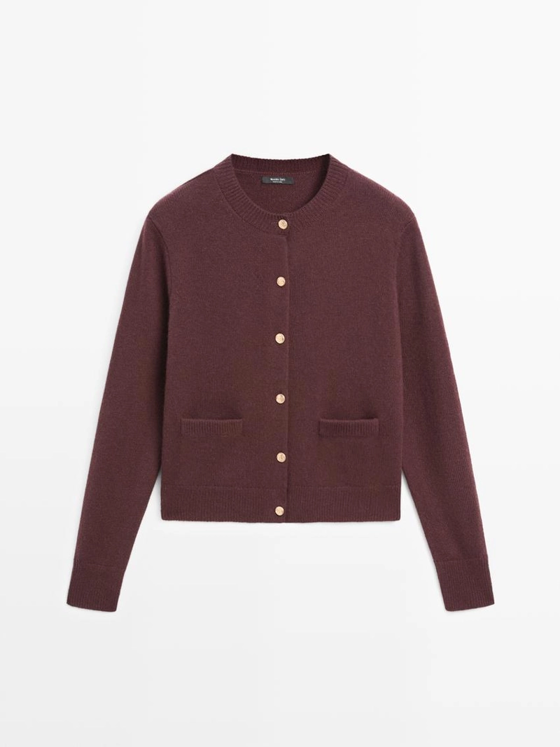 Кардиган из вязаного полотна с золотыми пуговицами