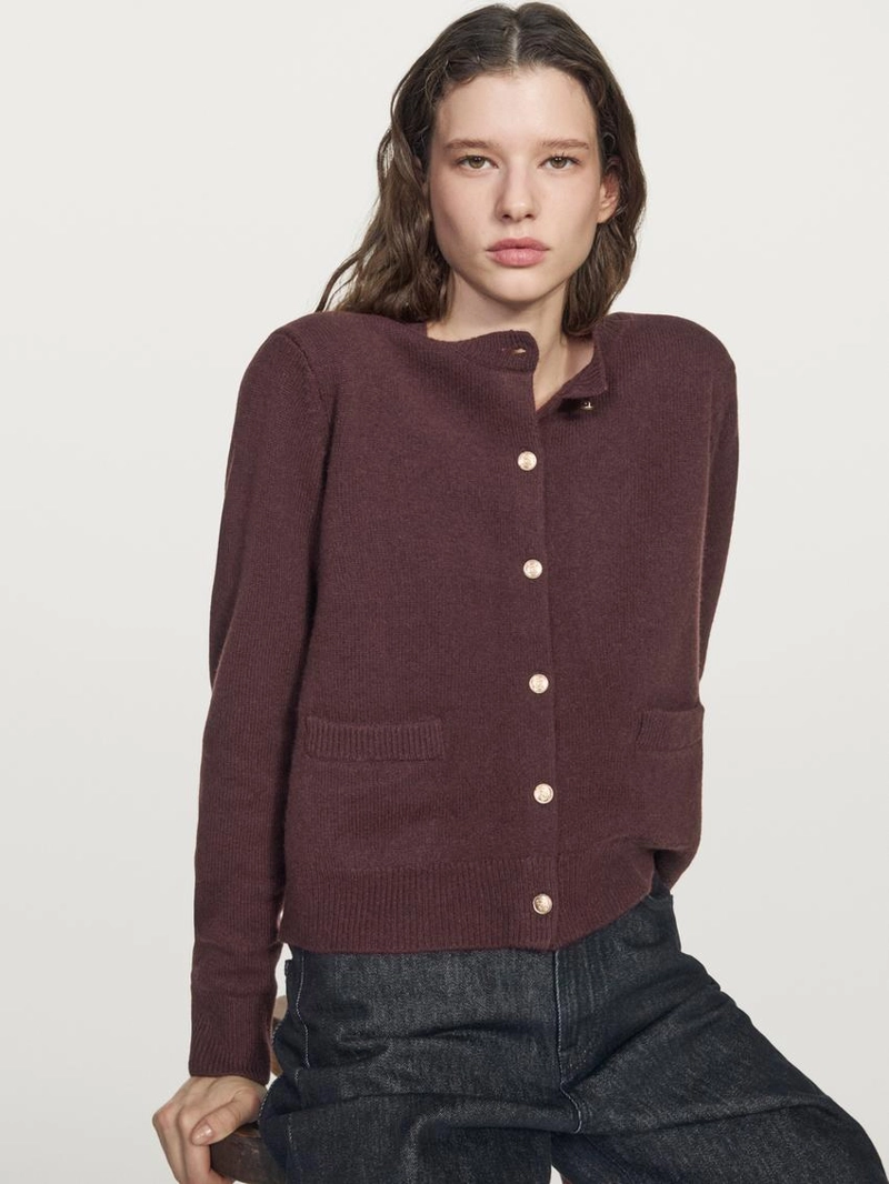 Кардиган из вязаного полотна с золотыми пуговицами