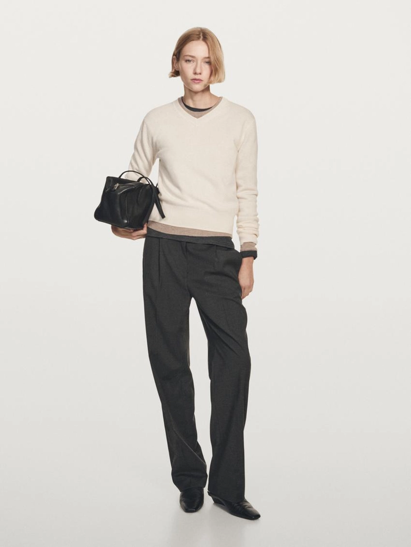 Свитер с v-образным вырезом из шерстяной смеси