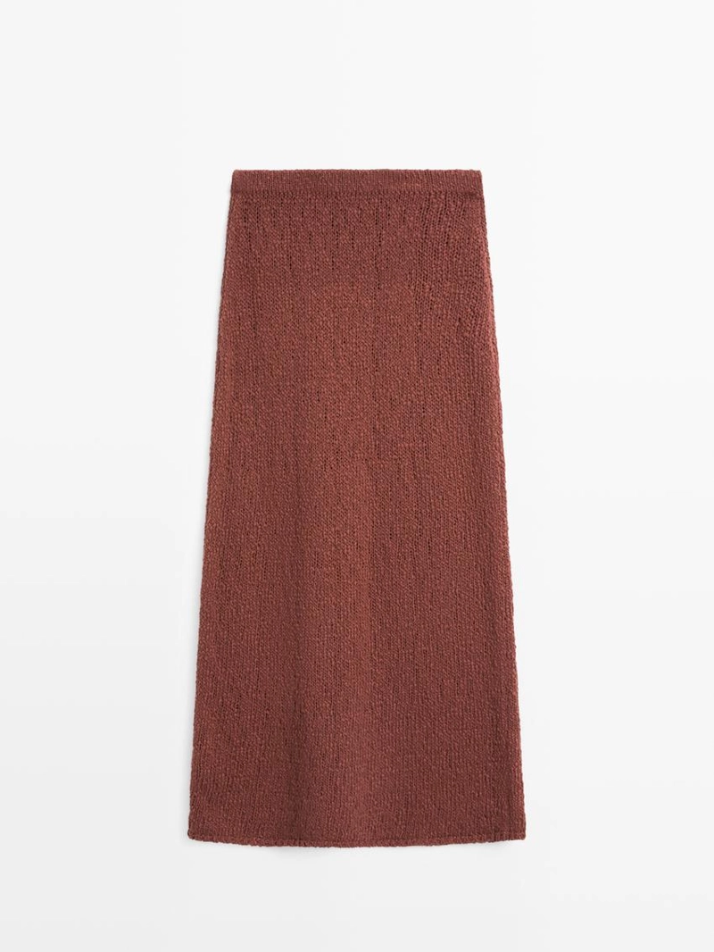 Юбка из хлопкового трикотажа в стиле миди