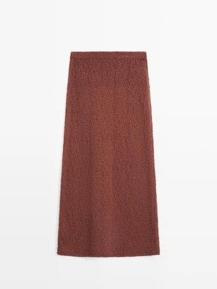 Юбка из хлопкового трикотажа в стиле миди- Заказать в России