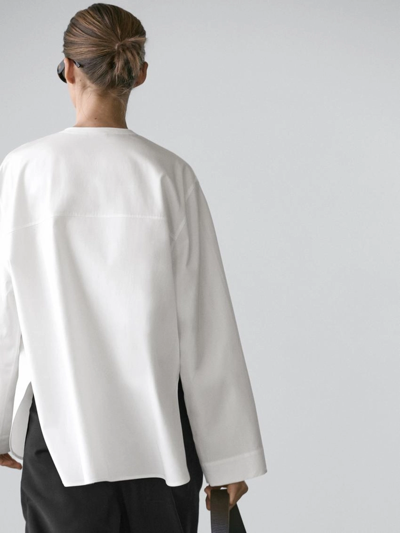 Рубашка из поплина с драпировкой