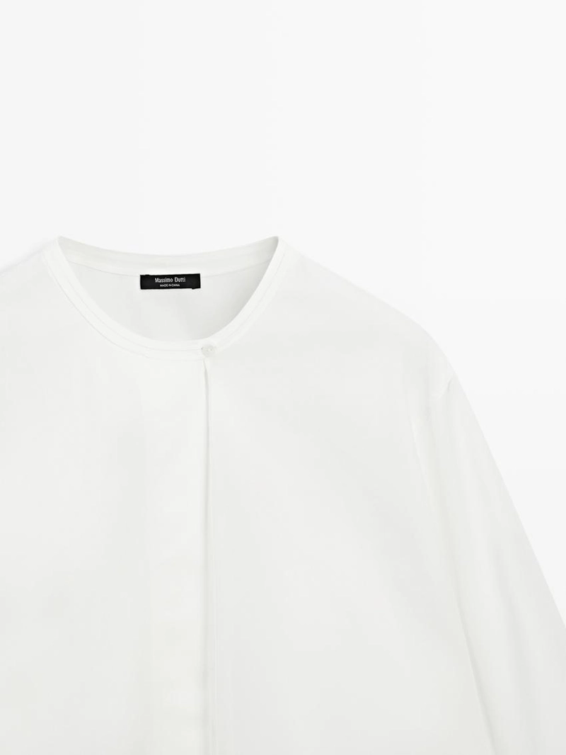 Рубашка из поплина с драпировкой