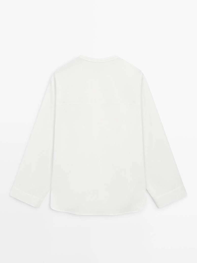 Рубашка из поплина с драпировкой