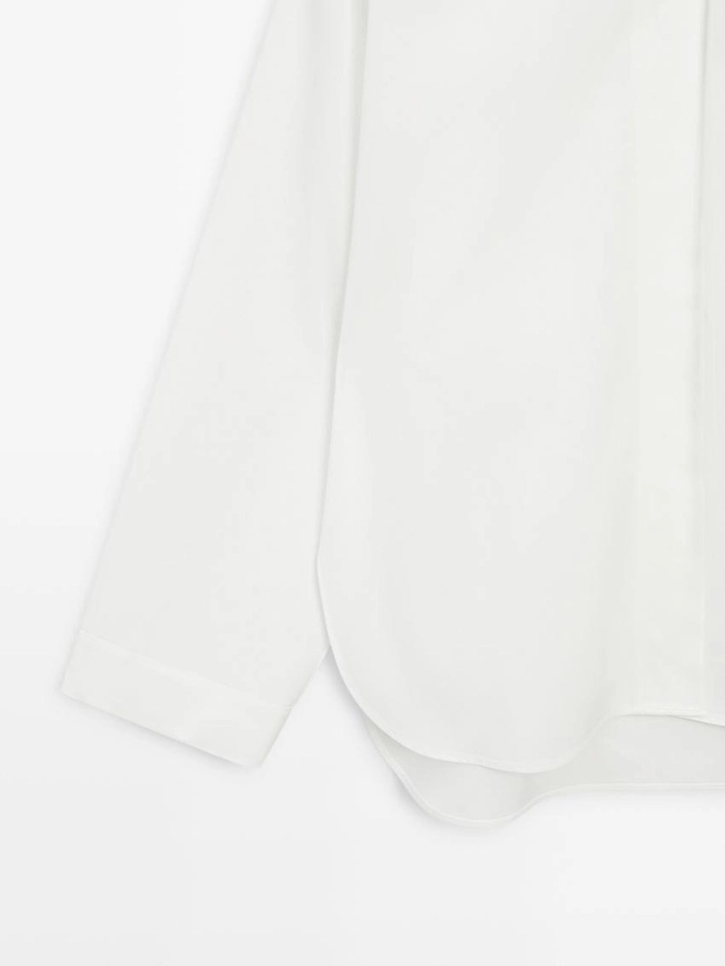 Рубашка из поплина с драпировкой