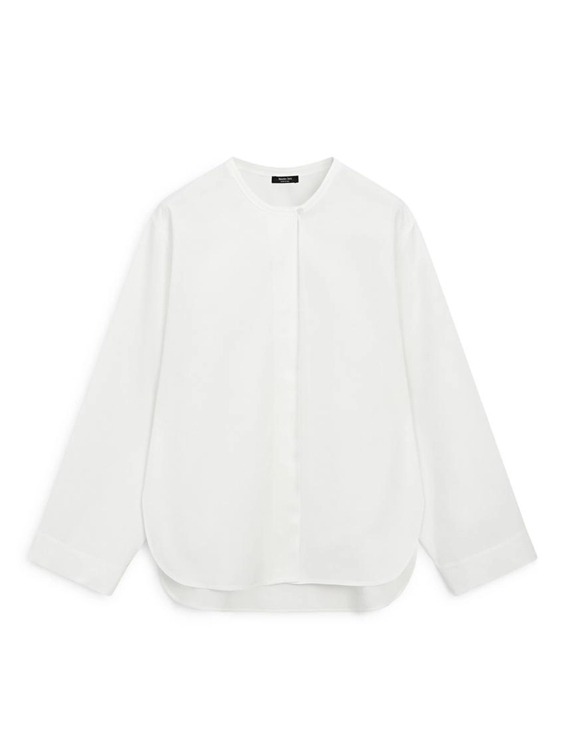 Рубашка из поплина с драпировкой