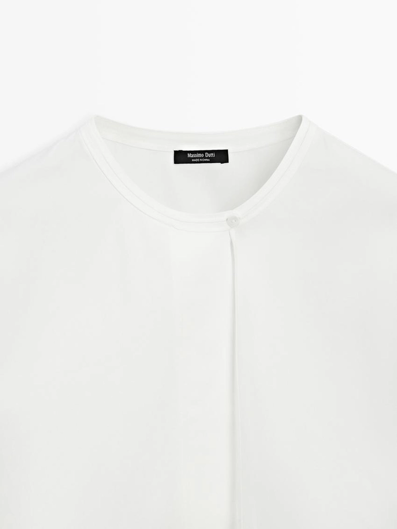 Рубашка из поплина с драпировкой