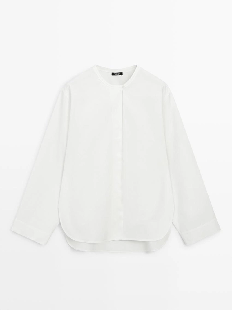 Рубашка из поплина с драпировкой