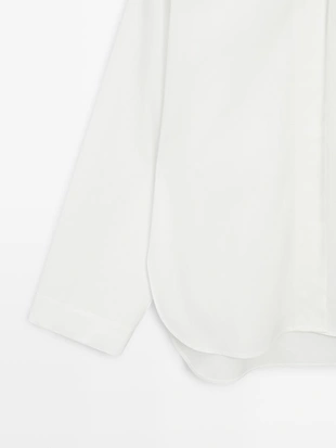 Рубашка из поплина с драпировкой- Заказать в России