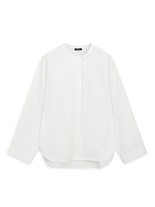 Рубашка из поплина с драпировкой- Заказать в России