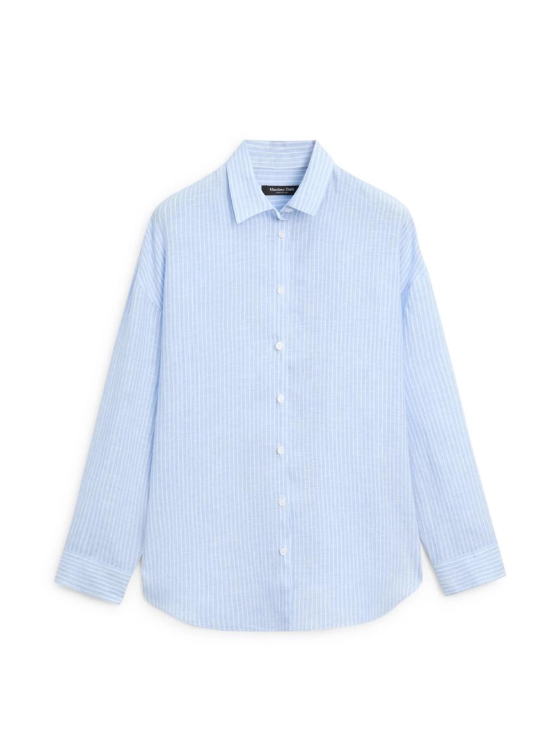 Рубашка из 100% льна с полосками