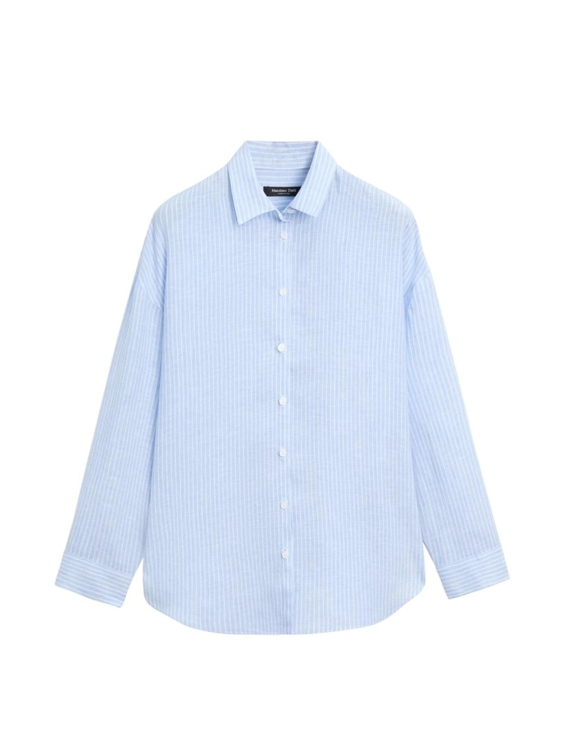 Рубашка из 100% льна с полосками