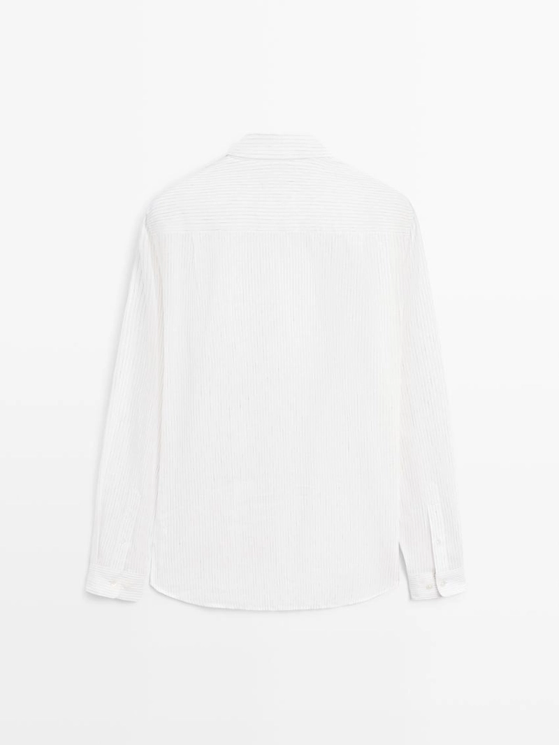 Рубашка в полоску из хлопкового смесового материала