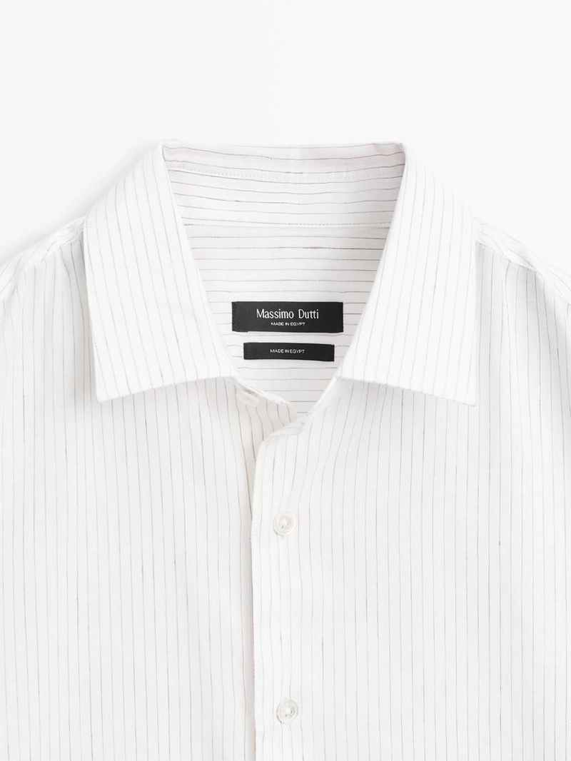 Рубашка в полоску из хлопкового смесового материала