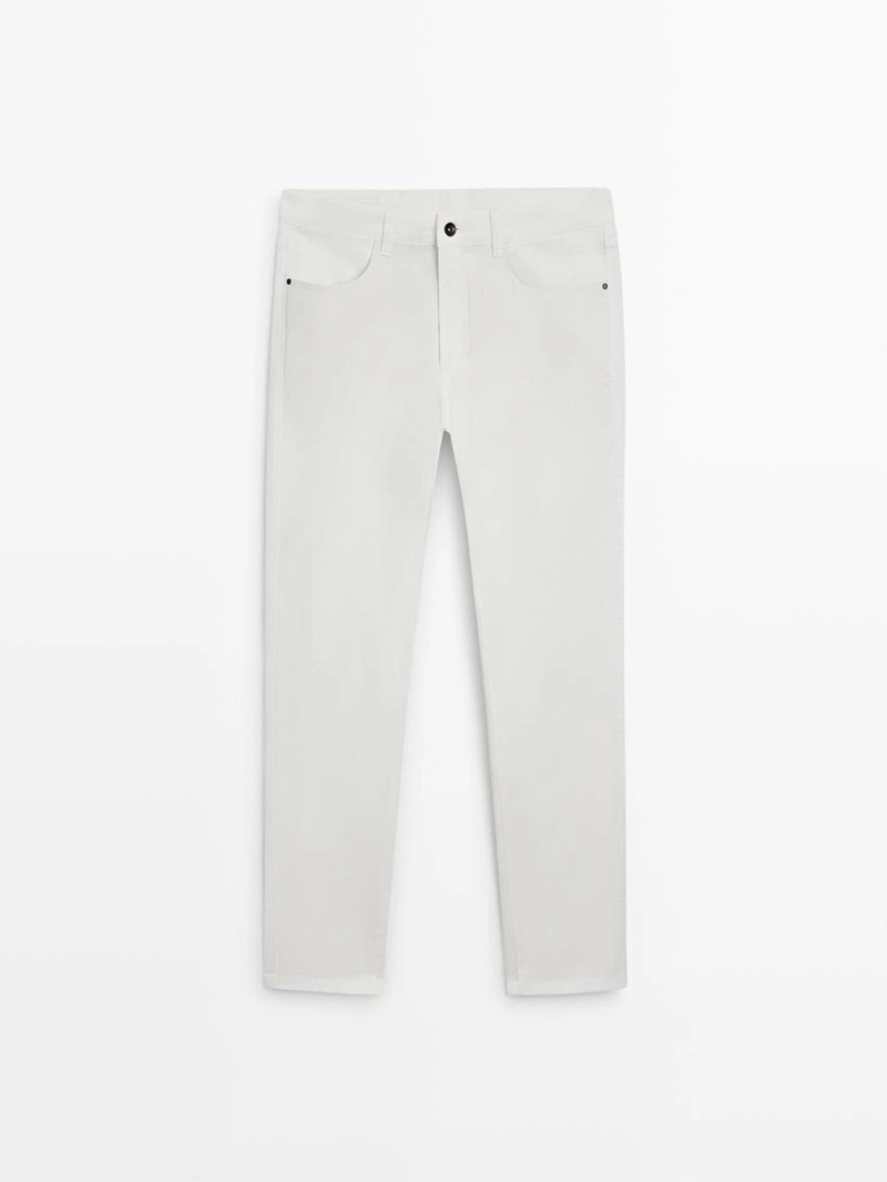 Брюки с эффектом денима и зауженным кроем