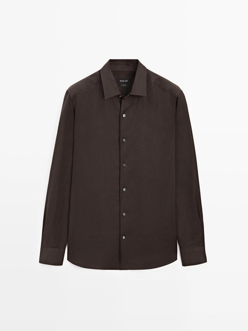 Рубашка из льна с регулярной посадкой