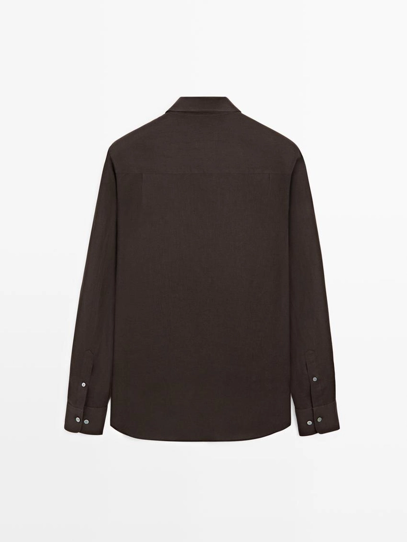 Рубашка из льна с регулярной посадкой