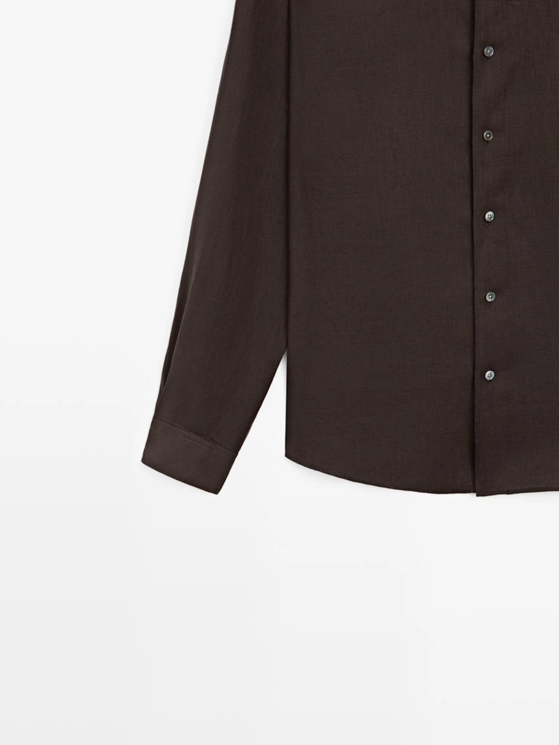 Рубашка из льна с регулярной посадкой