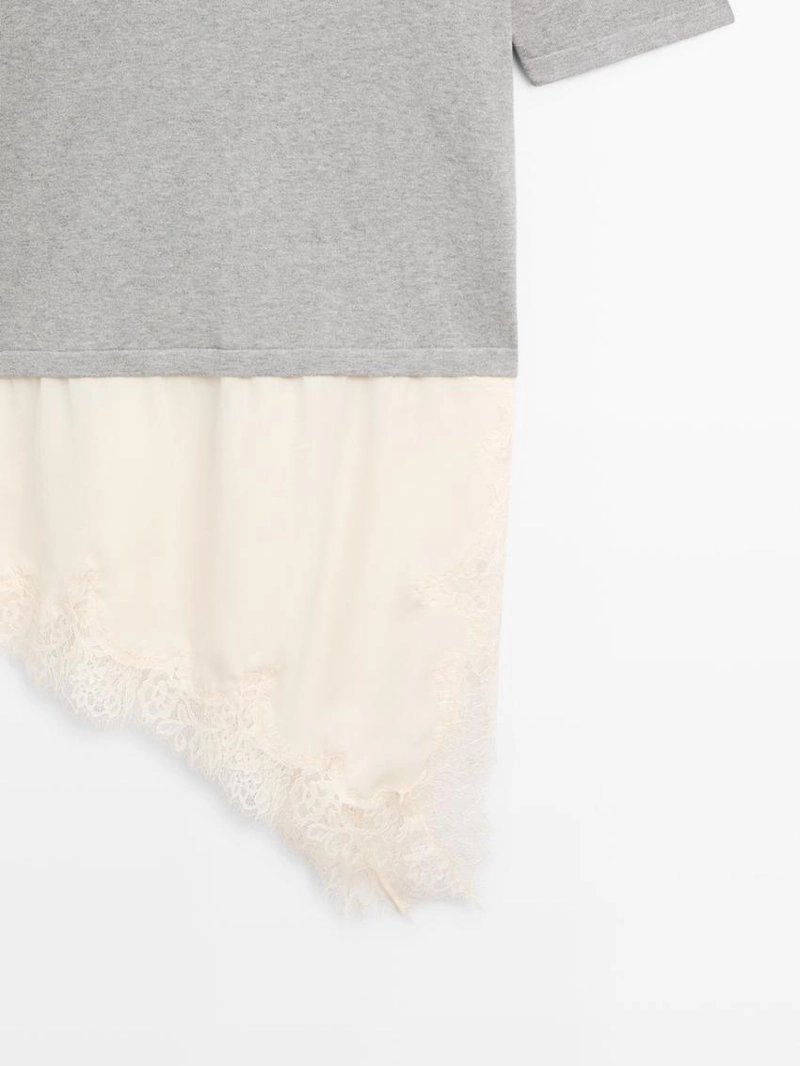 Свитер с кружевными деталями