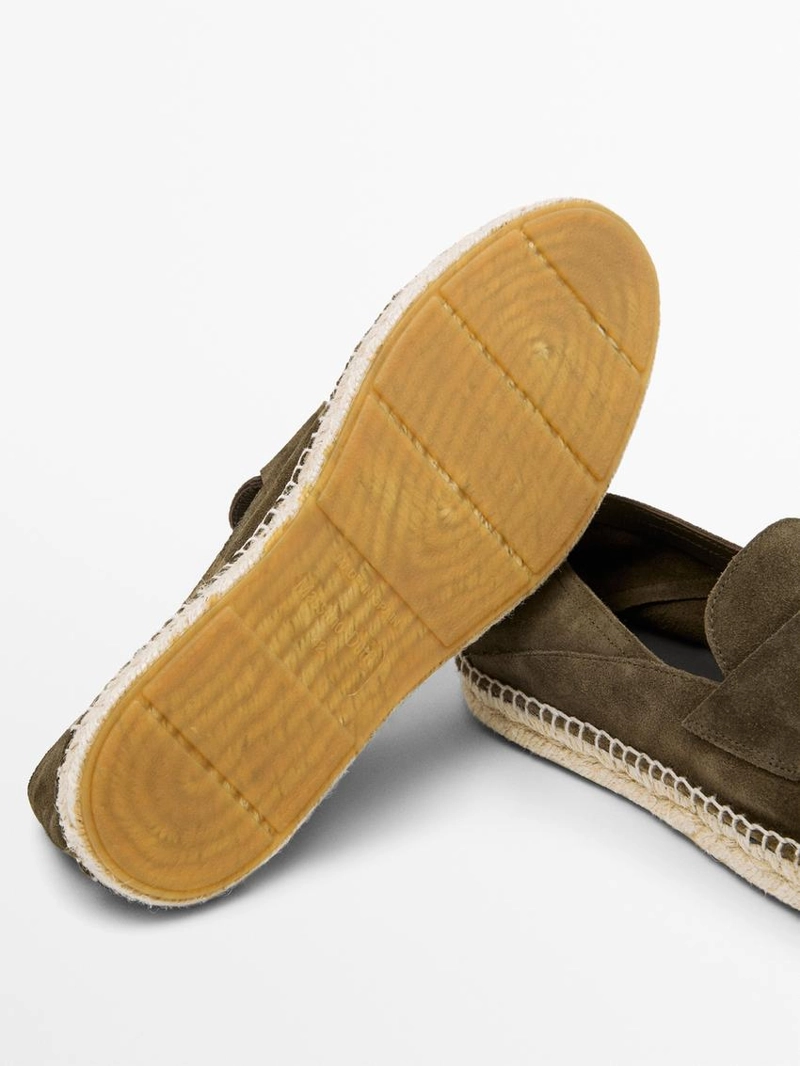 Эспадрильи-маски из расщёльной замши