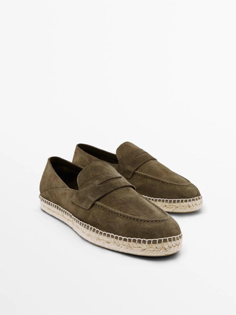 Эспадрильи-маски из расщёльной замши