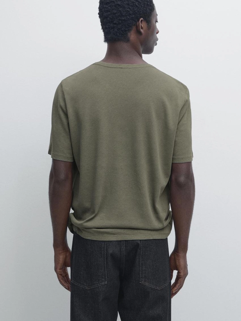 Футболка из льняной смеси с короткими рукавами