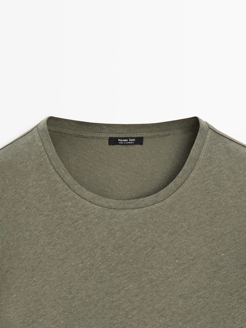 Футболка из льняной смеси с короткими рукавами