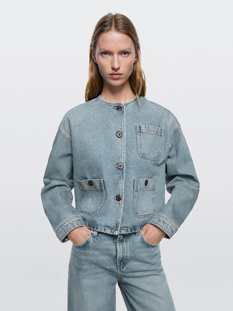 Джинсовая короткая куртка