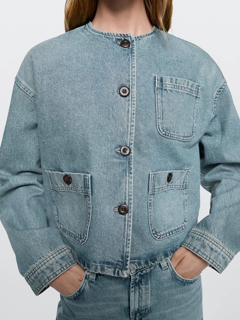 Джинсовая короткая куртка