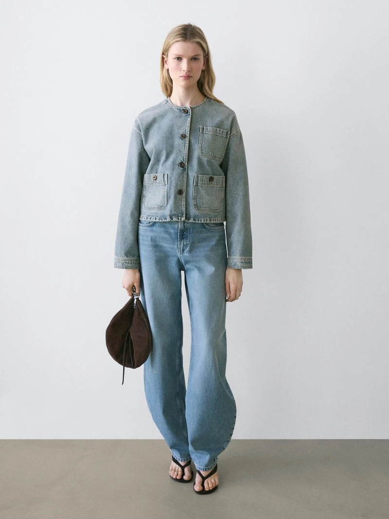 Джинсовая короткая куртка